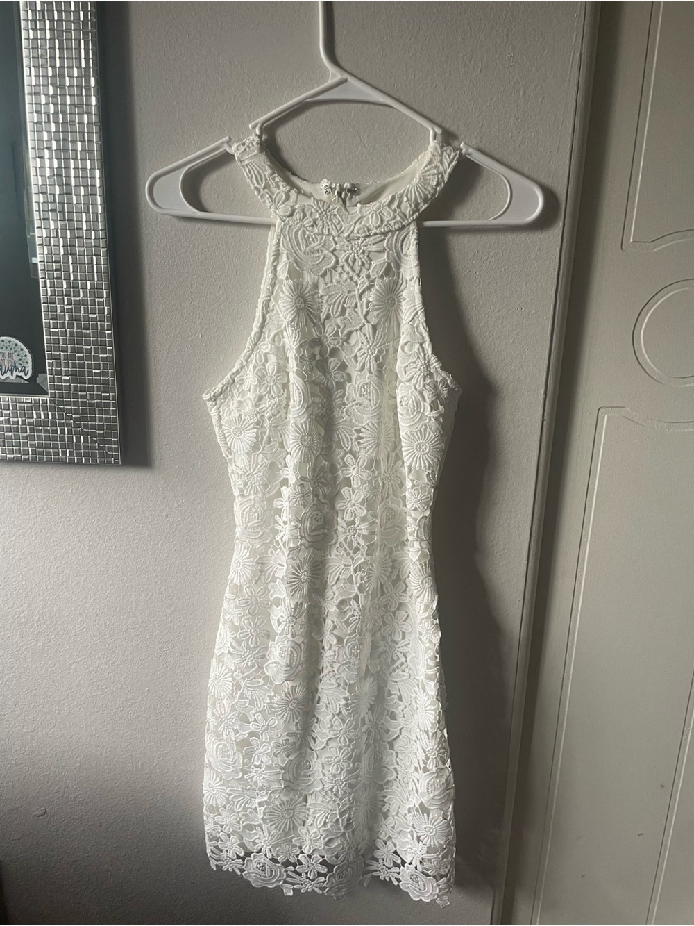 Lulu's White Floral Lace Dress